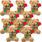 Sinmoe 10 Pack Valentines Day Stuffed Bears Bulk With Rose 7.9 Inch Cute Sweet Valentines Bear Plush Doll Valentines Stuffed Ani