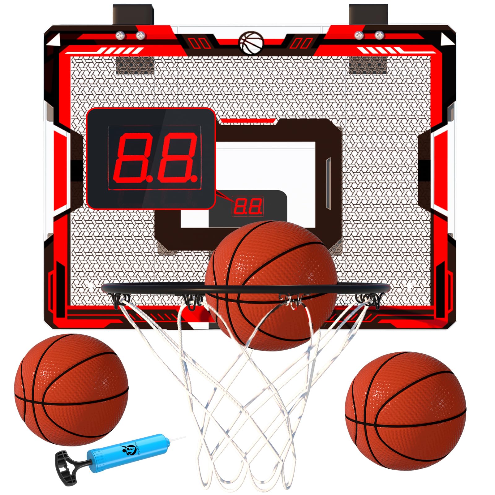 Indoor Basketball Hoop-Over The Door-Mini Basketball Hoop for Kids,Teens and Adults with Scoreboard & 3 Balls,Basketball Toys fo