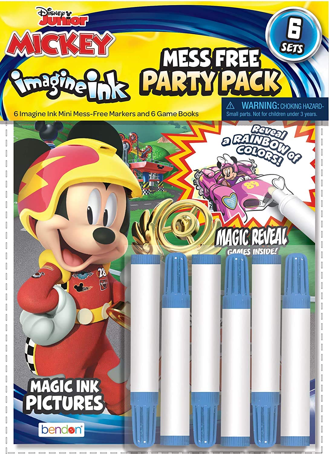Disney Imagine Ink Coloring Book Set - 12 Pack, Multicolor, No Mess Coloring with Minnie Stickers for Kids