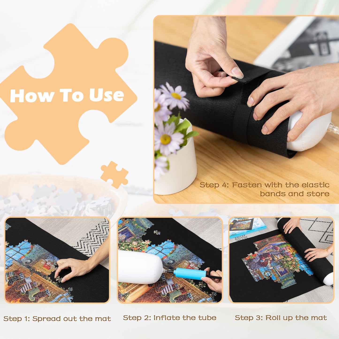 Lavievert Jigsaw Puzzle Mat Roll Up  Portable Puzzle Board Puzzle Storage Puzzle Saver  Environmental Friendly Material  Store Jigsaw Puzzles Up to 1500 Pieces