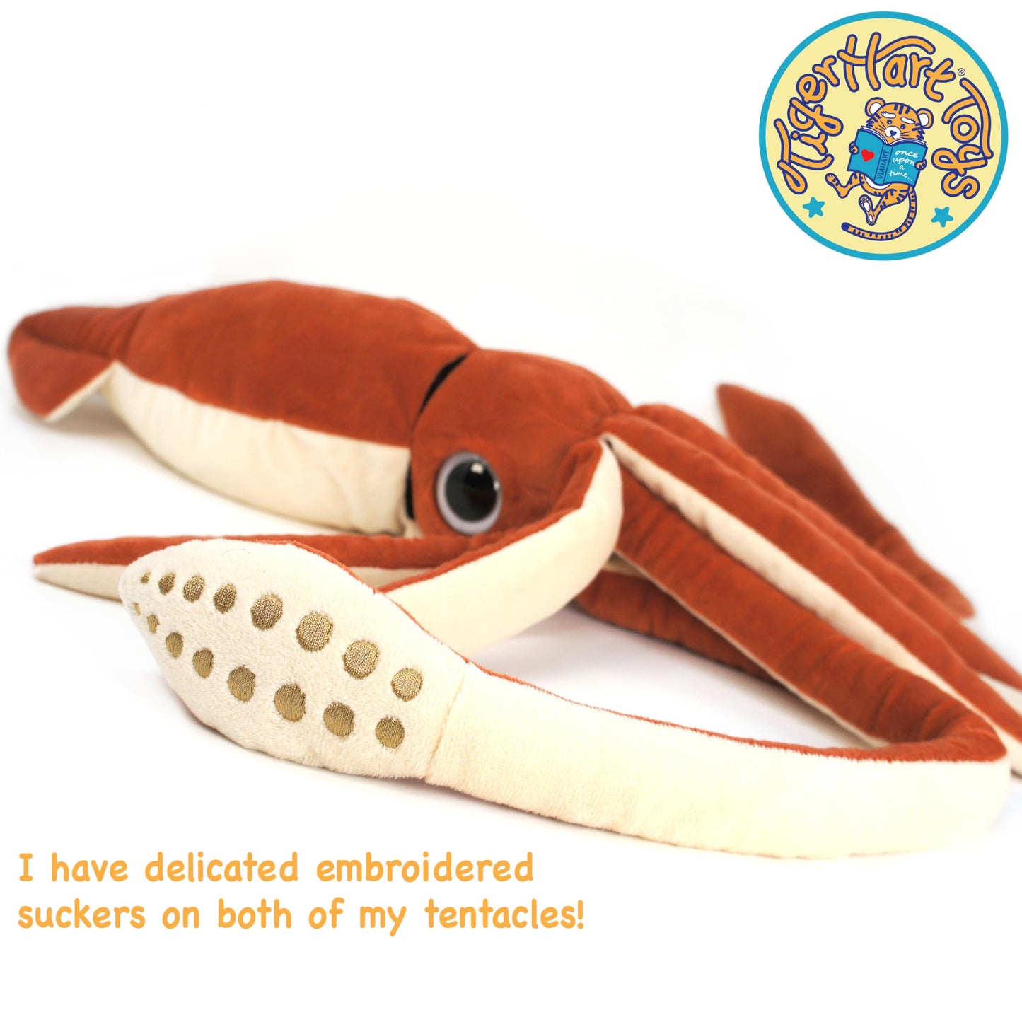 Tigerhart Shubert The Squid - 35 Inch Large Stuffed Animal Squid