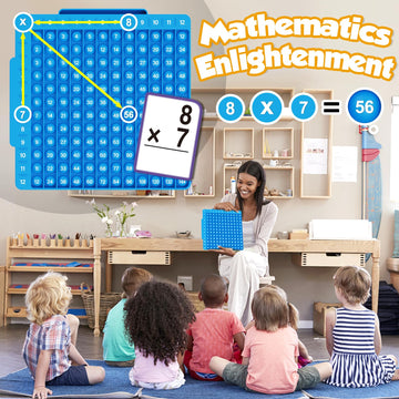 Torlam Multiplication Flash Cards + Math Board, Math Manipulatives Math Flash Cards, Math Games For Kids Ages 6-12 Time Table Chart Flashcards 3Rd, 4Th, 5Th, 6Th Grade Classroom Must