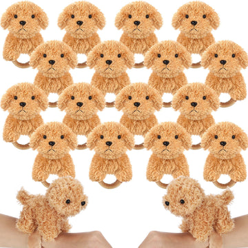Ceenna 16 Pcs Valentine'S Day Puppy Stuffed Animal Slap Bracelets Cute Puppy Slap Bracelets 8.66 Inch Adorable Puppy Slap Wrist