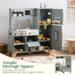 Robud Play Kitchen Set, Wooden Play Kitchen With Ice Maker, Fridge, Coffee Machine, Oven, Dishwasher, Microwave, Kitchen Accesso