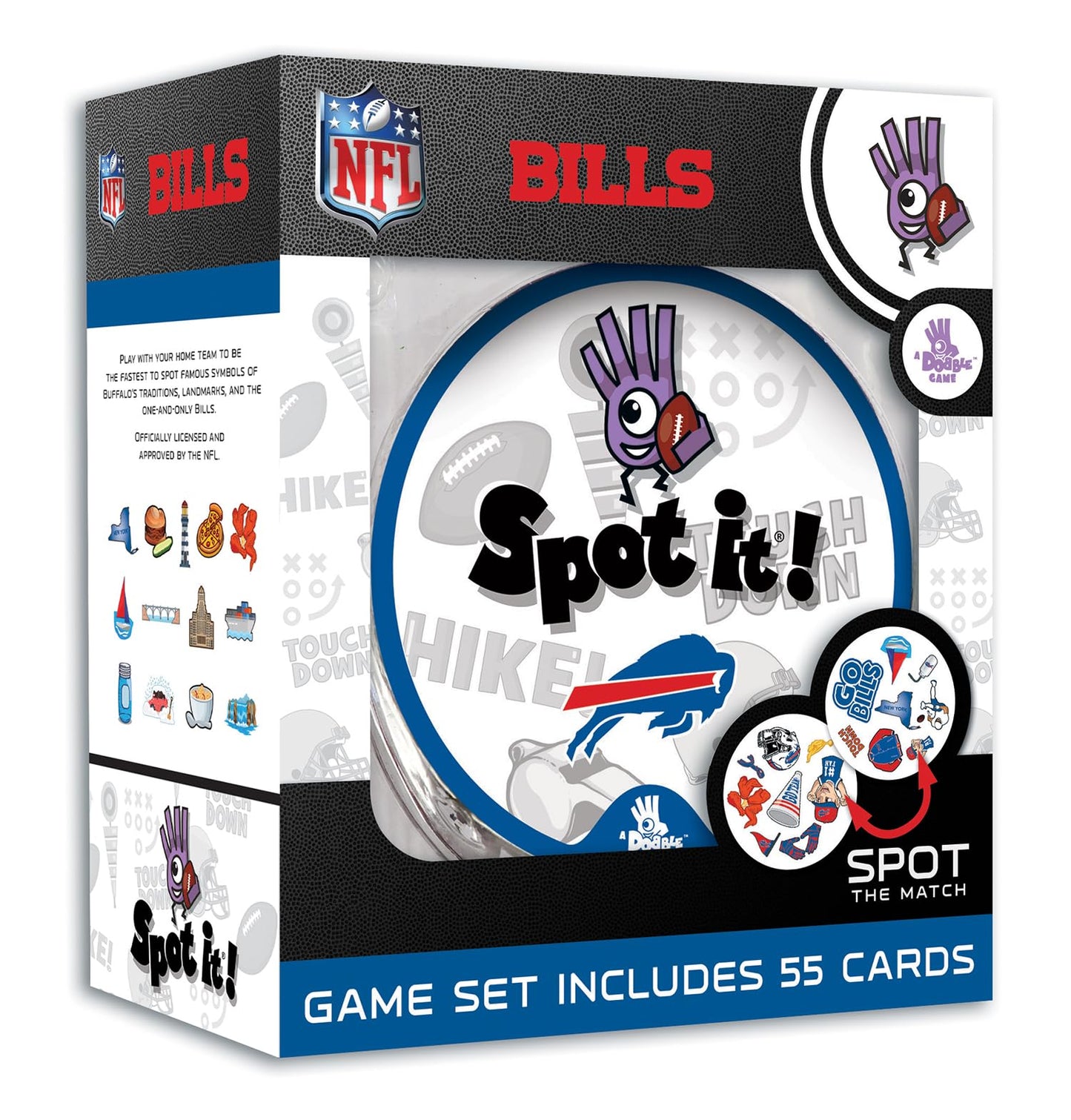 Masterpieces NFL Buffalo Bills Spot It Game for Kids & Adults, Model BUB3160