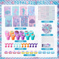 Faccito Mermaid Party Favors Mermaid School Stationery Set Class Reward Gift Notebooks Pencils Sharpener Erasers Stickers Sharpe