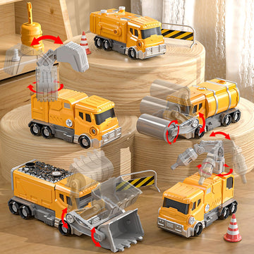 Watudou Toys For Ages 5-7, 5-In-1 Take Apart Vehicle Trucks Transform To Robot, 5 6 7 Year Old Boy Christmas Birthday Gift Ideas