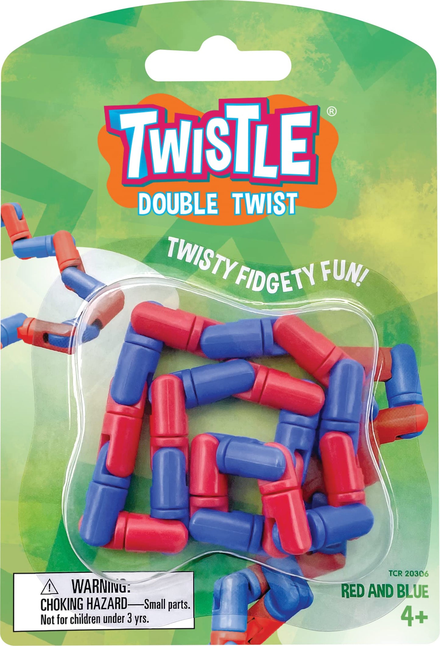 Twistle Double Twist Fidget Sensory Toy - Red And Blue