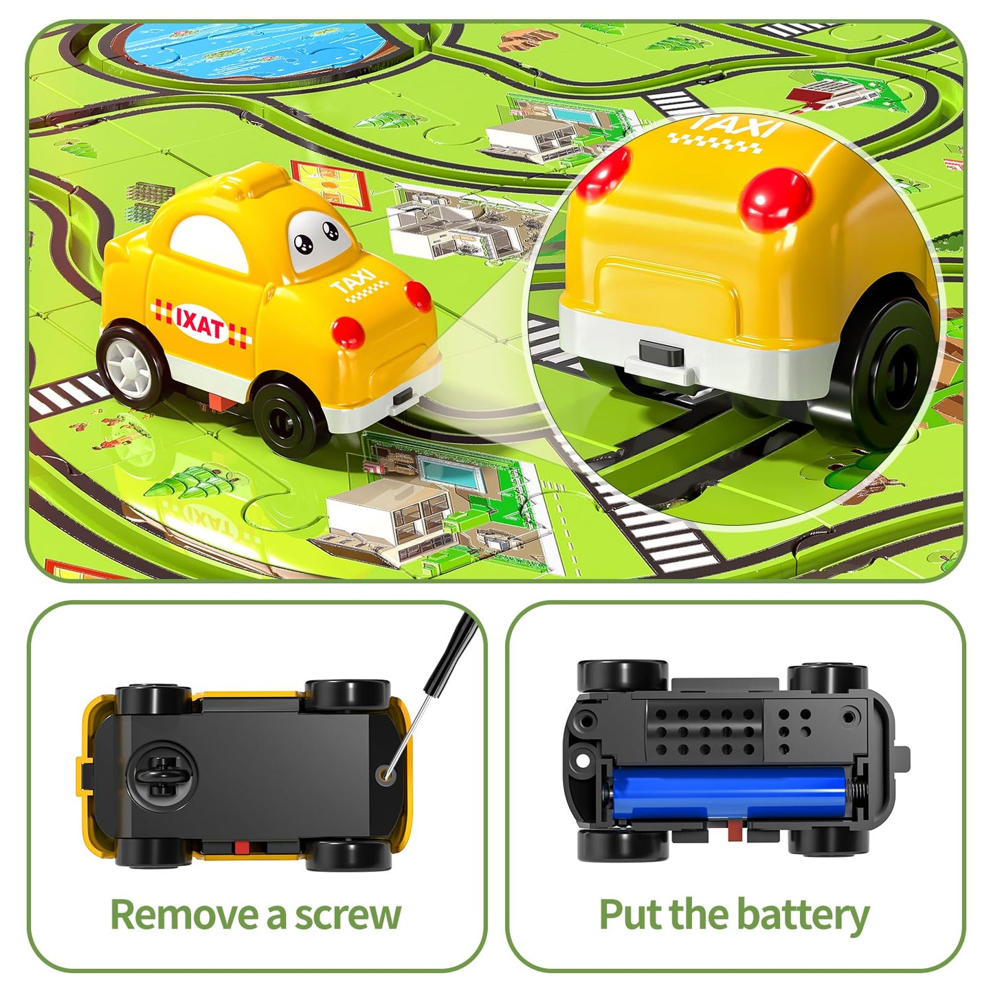 Temi 64 Pieces Puzzle Race Tracks Car Set Toys For Kids Ages 3-5 - Toddler Toys Gifts For 3 4 5 Year Old Boys, Puzzle Tracks Car Toys For Boys Ages 3-5 4-6, 3 4 5 6 Year Old Boys Birthday Gifts