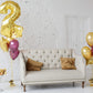 Blue Ribbon, Helium Tank With 50 Balloons And White Ribbon + 12 Gold Balloon Weights + Plus Balloon Tying Tool
