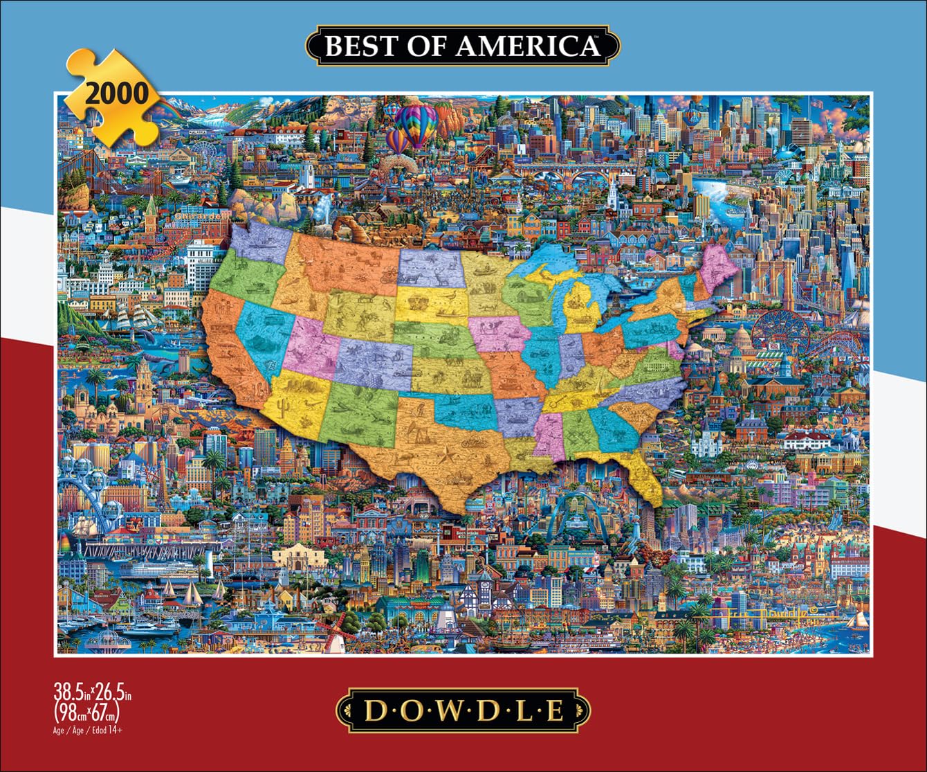 Buffalo Games 2000 Piece Jigsaw Puzzle - Best of America - Large Multicolor - Perfect for Game Nights - Model 2160