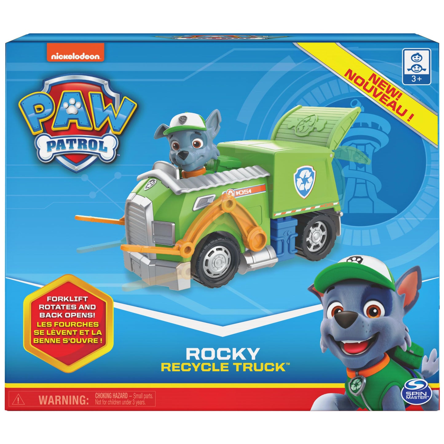 Paw Patrol, Rockys Recycle Truck Vehicle with Collectible Figure, Preschool Toys for Boys & Girls Ages 3 and Up