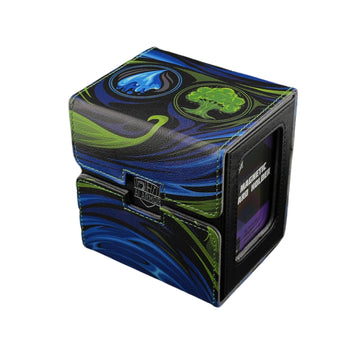 Ai protective covering MTG Commander 100+ Card Custom Art Deck Box With Storage (Blue/Green)