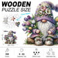 Gnome Wooden Puzzles for mature-themeds  300pcs Gnome Wooden Jigsaw Puzzles for mature-themeds  Flowers Unique Shaped Jigsaw Puzzles Creative Gift for Friend Family Game Large Size 15'' x 14.1''