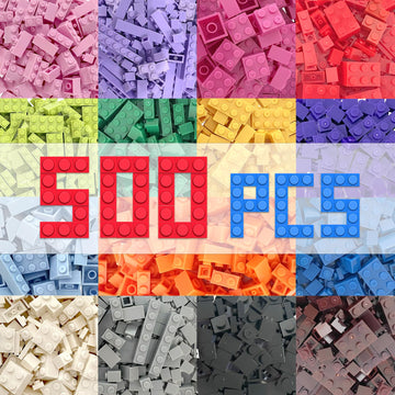 500 Pieces Classic Building Bricks in 15 Popular Colors and 12 Mixed Shapes, Creative Small Building Blocks Set Learning Educati
