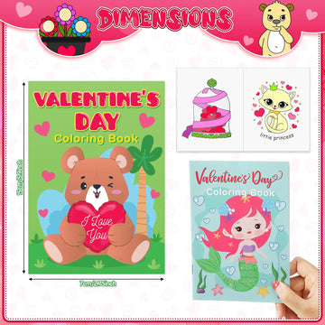 45 Pack Valentines Day Coloring Books for Kids Party Favors Valentine Mini Coloring Book Valentine Theme Goodie Bag Stuffer Fil