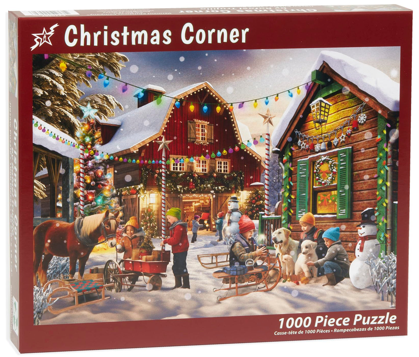 Vermont Christmas Company 'Christmas Corner' Jigsaw Puzzle 1000 Piece - Holiday Puzzles For Adults & Families - Randomly Shaped