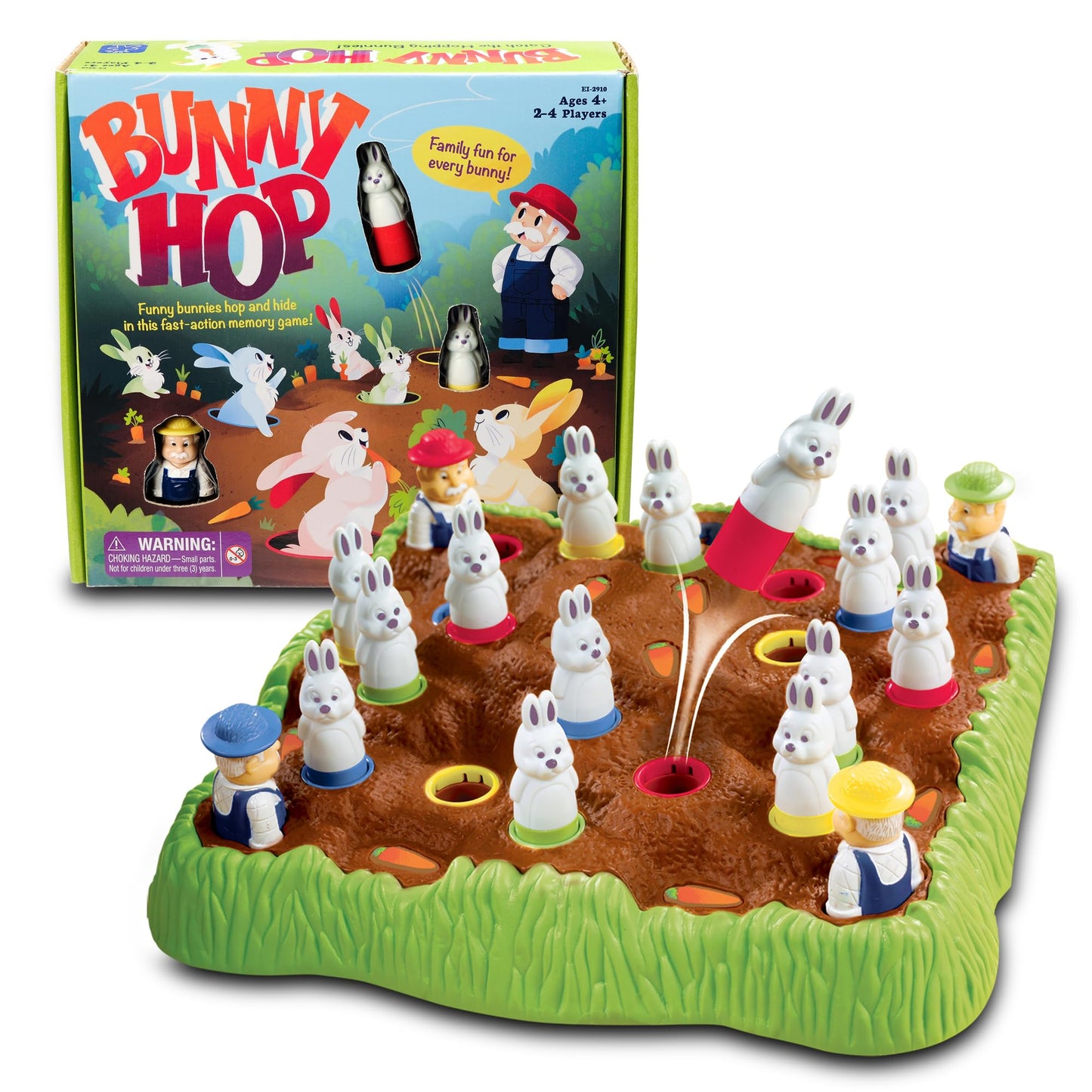 Educational Insights Bunny Hop Game - Memory & Color Recognition for Preschoolers, 10.1"x10.5"x3.3", Multi-color, Model 2910