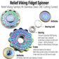 Freelove Viking Pirate Fidget Spinners For Adults, Heavy Metal Figette Spin, Premium Bearing, Silent Long Spinning, Small Gossip Desgin, Stainless Steel Rainbow