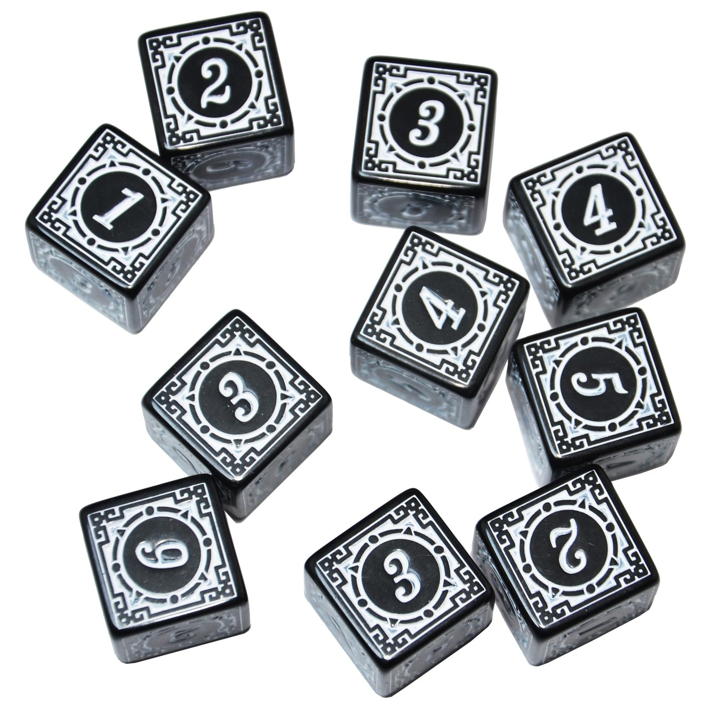 SmartDealsPro 10-Pack D6 Six Sides 16mm Dice Die for DND MTG PRG Wow Table Game Math Teaching (White Letter)