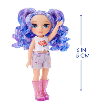 Rainbow High Littles Amethyst Willow Doll - 5.5 Posable Purple Doll with Purse & Magical Pet Dog, Gift for Kids Ages 4-12