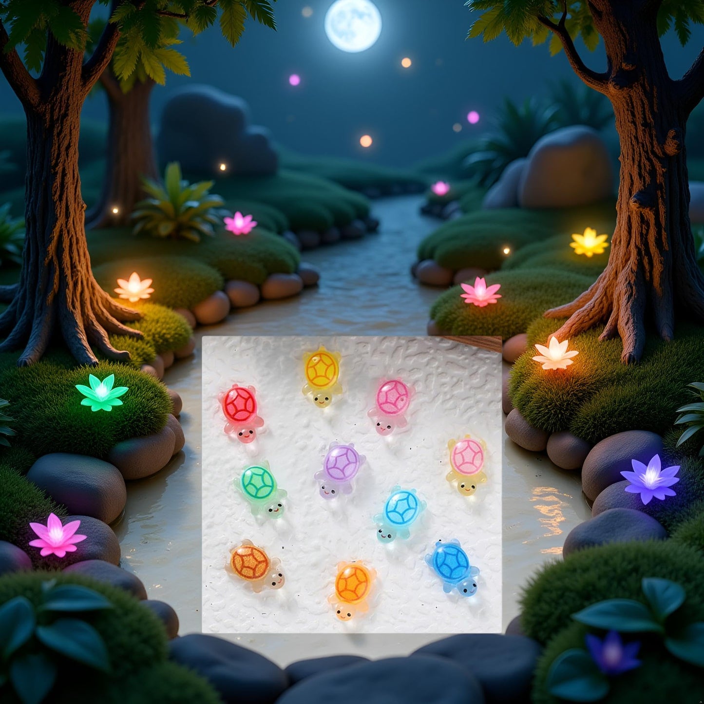 100 Pcs Mini Resin Glow In The Dark Turtles, Mini Resin Animals Night Glow, Miniature Things Figurines To Hide, Tiny Turtles For