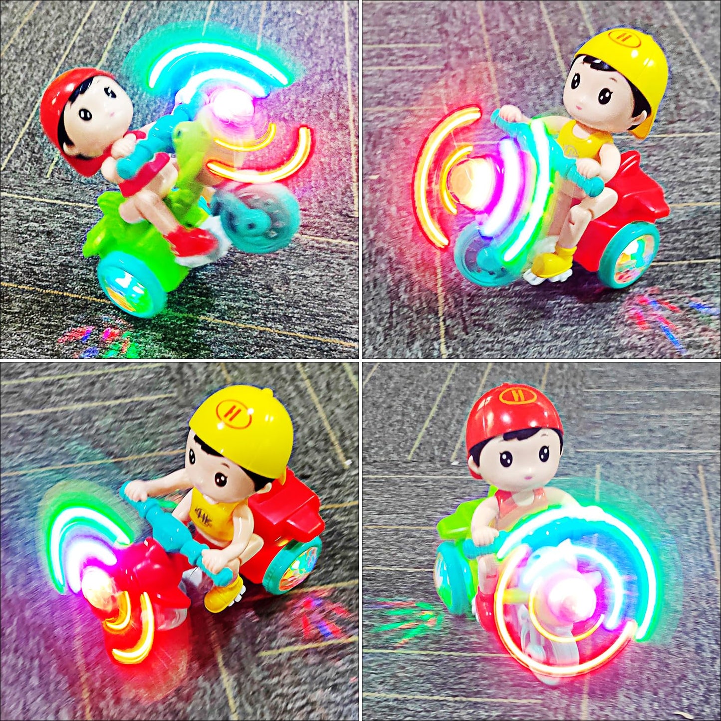 Tipmant Baby Toddler Electric Tricycle Toy Motorcycle Vehicle Stunt Performance, Music, Luminous Lights, Kids Birthday Gifts (Ye