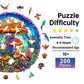 Jigfoxy Wooden Puzzles for mature-themeds  Magical Mushrooms Wood Puzzles mature-themed  Unique Animal Shape Wooden Jigsaw Puzzles  Birthday Gifts for Puzzles Lovers Family Friend (M-11.4 * 11.4in-200pcs)