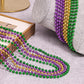 Biubumtu 30Pcs Mardi Gras Beads, Green Purple Gold 33'' Metallic Beaded Necklace Bulk Costume Stuff, Festival Parade Throw Acces