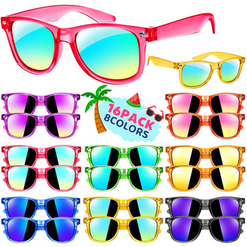 Joycover 16 Pack Kids Sunglasses Bulk, Kids Sunglasses Party Favor, Translucent Sunglasses For Kids With Uv 400 Protection, Part