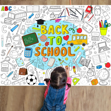 Naozinebi Back To School Coloring Poster For Kids Giant Coloring Poster Large Welcome Back Coloring Tablecloth Jumbo Coloring Bo