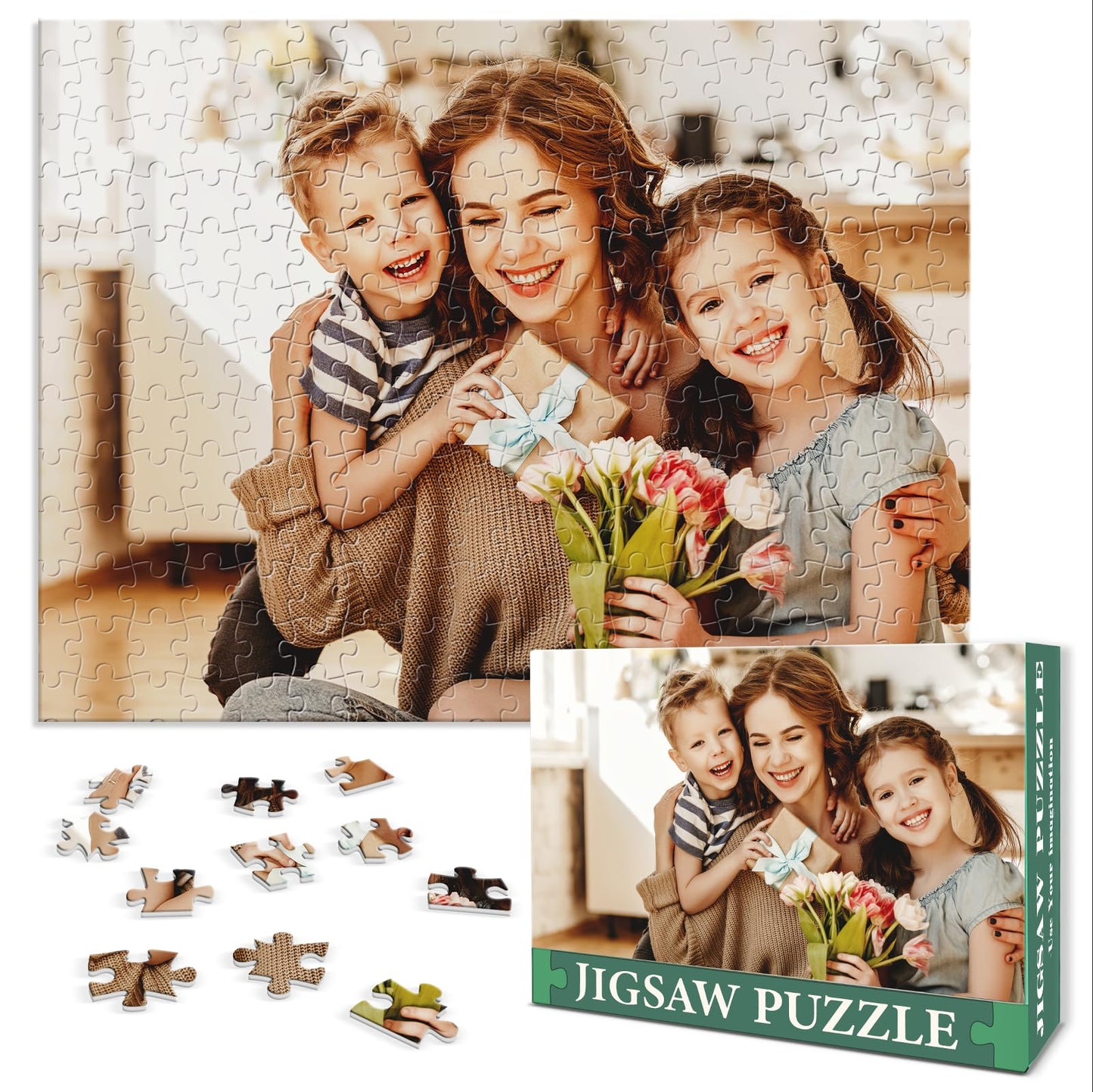 Puzzlo Personalized Photo Puzzle for Adults, Custom Irregular-Shaped Jigsaw for More Fun and Easier Play, Create Your Own Pictur