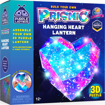 PRISMIC Make Your Own Lantern Heart 3D Light - Girls Arts and Crafts Ages 8-12, Gifts for 8 9 10 11 12 Year Old Girls Birthday, 
