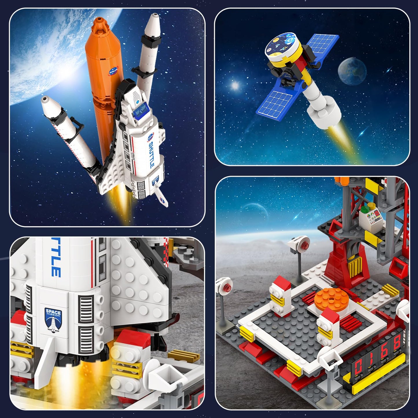 Wishlife City Space Exploration Shuttle Toy - Building Blocks Sets For 6 7 8 9 10 11 12 Year Old Boys Girls, Mars Rover, Launcher, Satellite, Aerospace Spaceship Toys Gifts For Kids Age 6-12 (660 Pcs)
