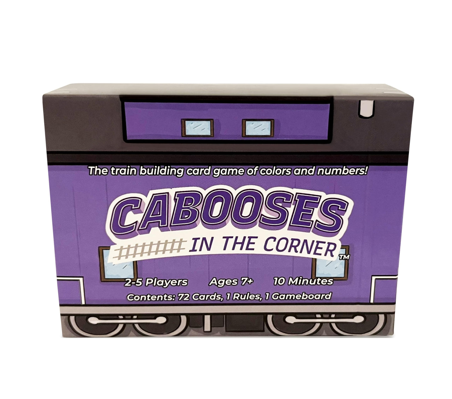 Cabooses In The Corner - Easy, Fun, & Educational Train Building Card Game - 2-5 Players - Colors, Numbers - English, Spanish - Ages 7+