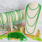 100 Pcs St Patricks Day Beads Necklace, Mrdi Gras Beads Bulk, 33 Inches Round Beads Necklace Accessories Set, Luck Irish Beads P