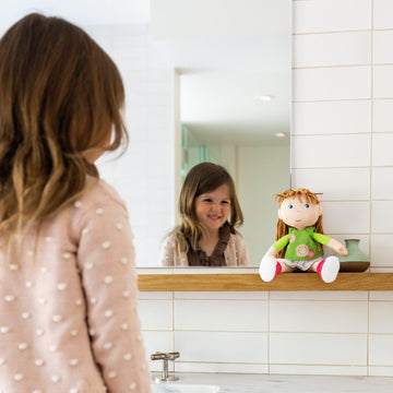 Haba Hedda - 12' Soft Doll With Brown Hair, Blue Eyes And Embroidered Face For Ages 18 Months And Up