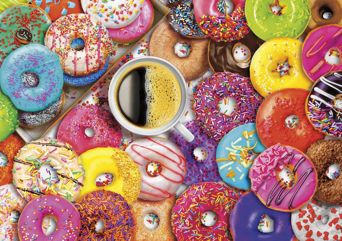Buffalo Games  Aimee Stewart  Coffee and Donuts by Aimee Stewart  300 LARGE Piece Jigsaw Puzzle