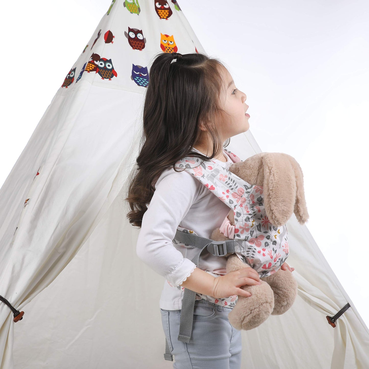 GAGAKU Baby Doll Carrier - Front & Back Stuffed Animal Carrier, Pink, Model BBDC1905-P, Cotton Material for Little Girls