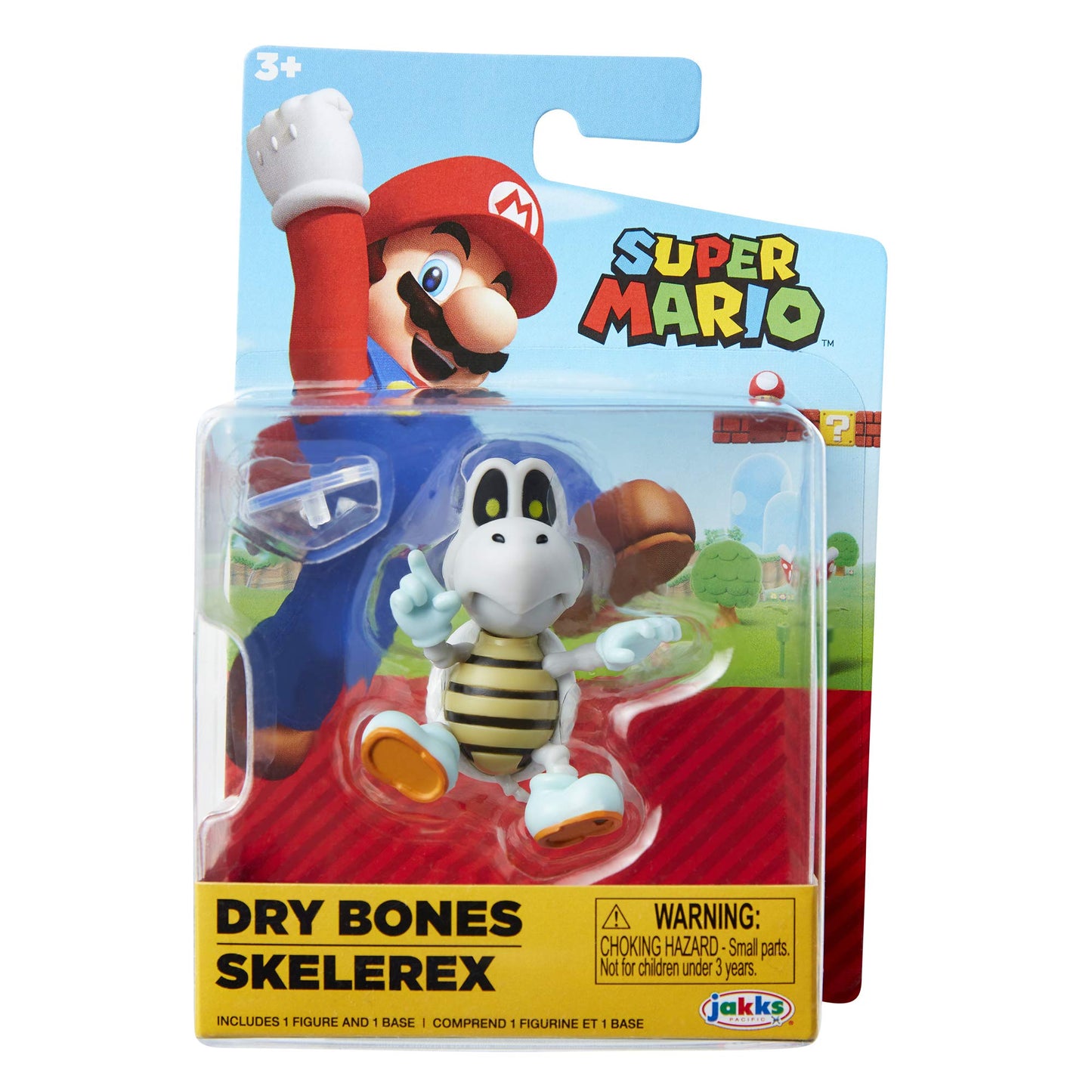 Super Mario 2.5 Inch Dry Bones Action Figure, White Collectible Toy, Model 782876, Plastic