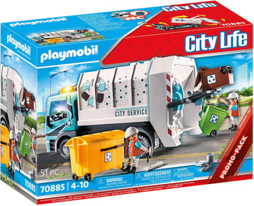 Playmobil City Recycling Truck 2022 Model 70885 - Colourful Plastic Toy Vehicle