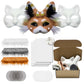 Therian Mask Kit With Fur & Eye Mesh And Fuzzy Fabric,Diy Cat Mask All-In-One To Paint, Blank White Mask For Halloween Masquerad
