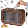 Giftota 3000 Piggy Bank For Adults Kids - Fully Assembled Wooden Money Saving Challenge Box - Money Bank With Counter And Dry Er