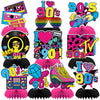 DTOFOOT 10 Pcs 90s Party Decorations, 90s Retro Honeycomb Centerpieces Back to 90s Party Table Centerpieces 1990s Vintage Birthd