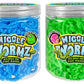 JA-RU Wiggle Wormz Glow in the Dark Squishy Sensory Worms Toy Jar (2 Jars, Blue & Green) Stress Relief Super Stretchy Fidget Sen
