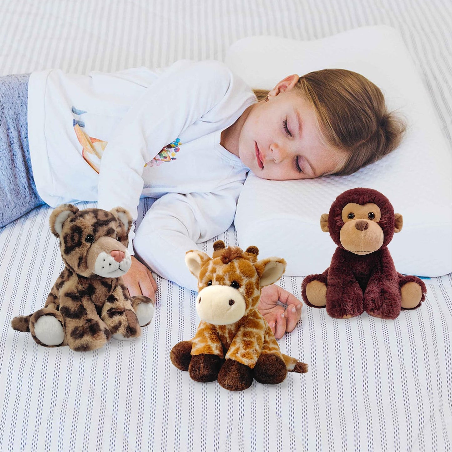 Hideekoog Monkey Stuffed Animal Toy  Soft Huggable Monkey Plush Toys for Kids  Cute Animal Gift for Boys Girls and Toy for 1-3 Toddlers -8.5 Inch
