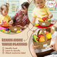 Lehoo Castle Wooden Play Food for Toddlers, Pretend Play Kitchen Accessories, 4 Food Groups, Montessori Sorting Toys for Toddler