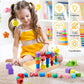 Montessori Wooden Toys, Lacing Beads & Stacking Block & Matching Shape Stacker, Montessori Wooden Beads Sequencing Toy Set, Stem