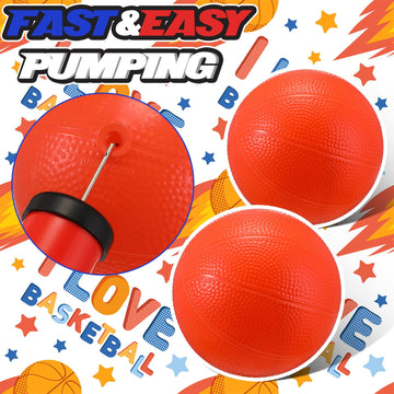 3 Pcs 5.5 Inch Mini Basketball Kids Replacement Basketball With Pump And Needle Orange Toddler Basketball For Indoor Basketball