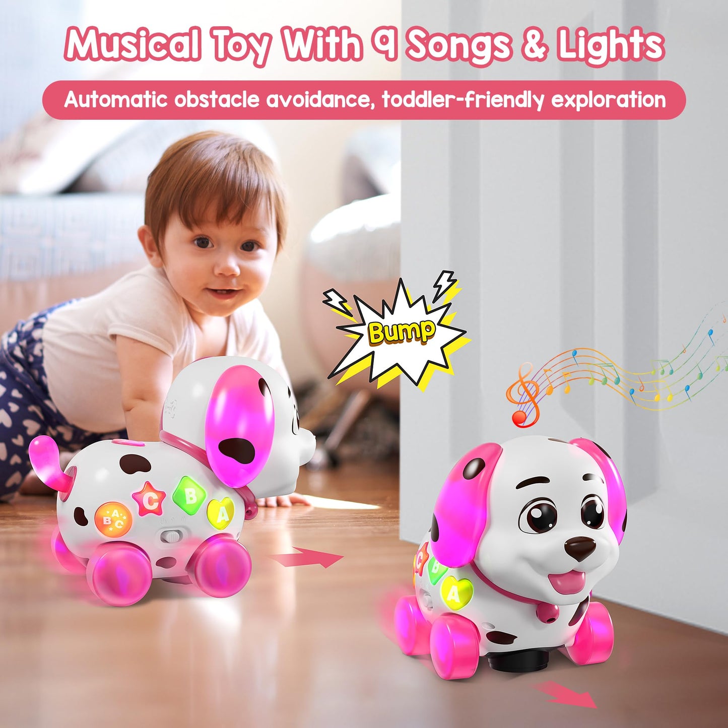 Toys For 1 Year Old Girl Boy, Baby Toy 6-12-18 Months, Musical Puppy Toddler Learning Toy For 1 Year Old Girl Gift, Bilingual Ed